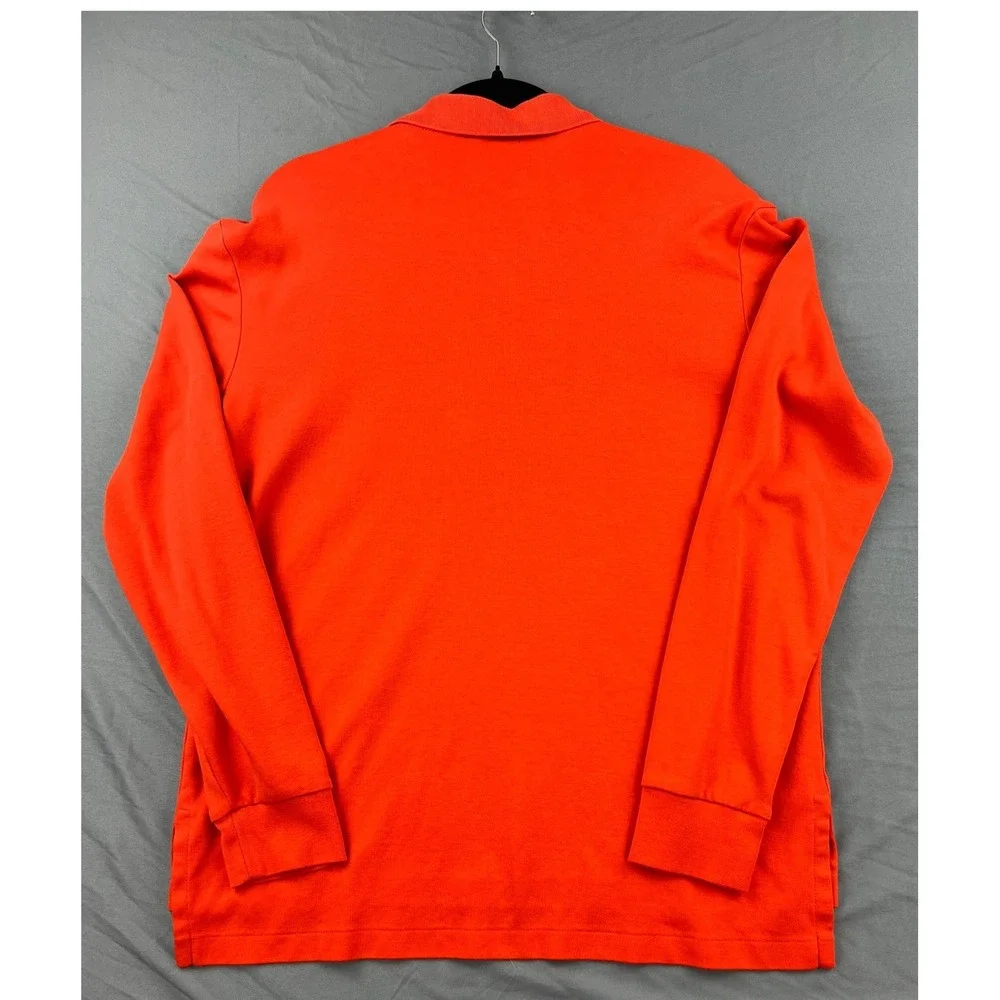 Polo Ralph Lauren Polo Shirt Mens L Orange Good Long Sleeve Pony Logo Classic